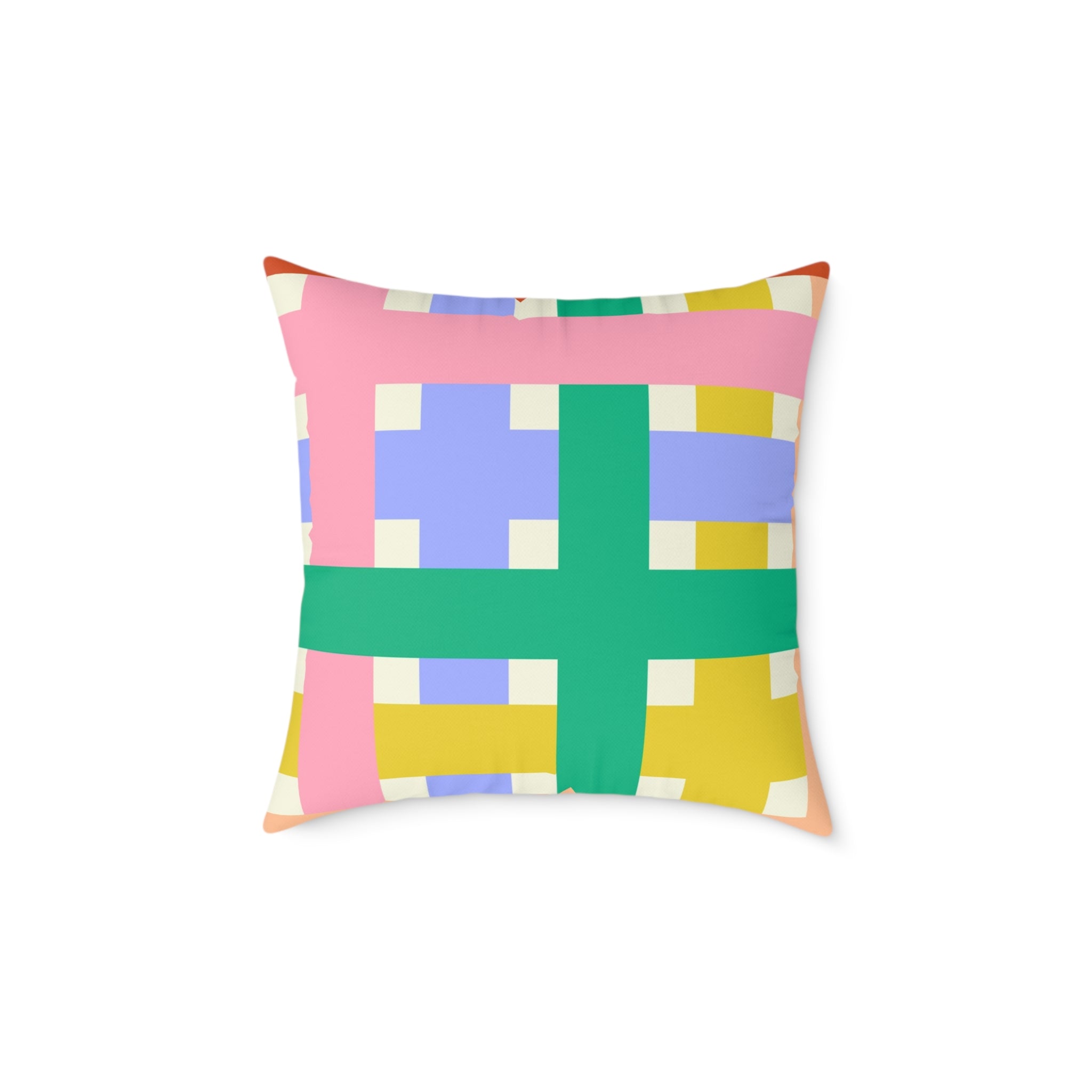 Colorful Square Poly Canvas Pillow