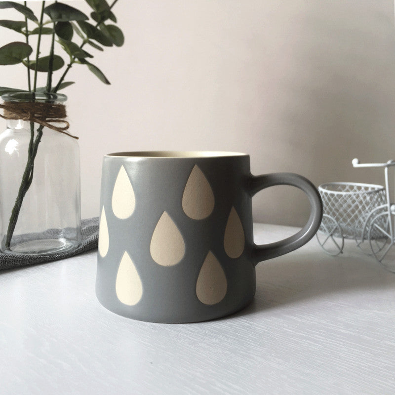 Ceramic Coffee Mug Gifts with design, Grey Coffee Lovers Gift 
