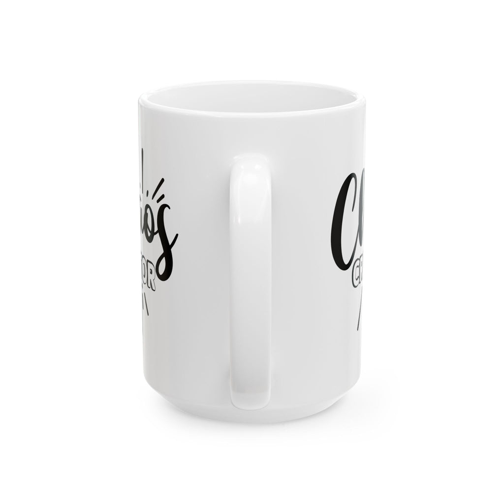 Taza de café "Funny Chaos Creator", regalo personalizable para amigos y familiares, ideal para cumpleaños y festividades.