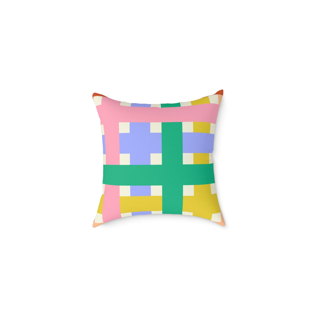 Colorful Square Poly Canvas Pillow