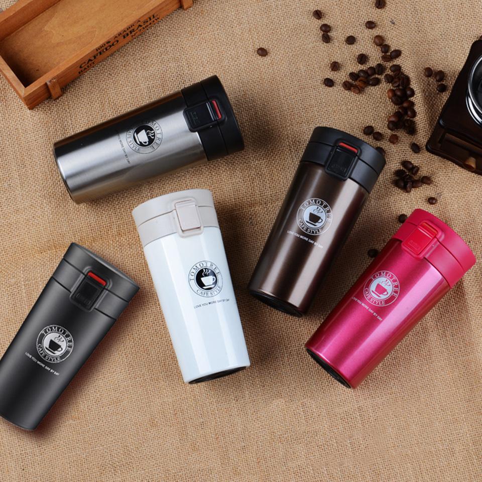 Stainless Steel Tumbler Coffee Mugs 380ml Thermos Insulated Water Bottle Travel  Mug