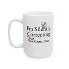 Taza de oficina peculiar: corrigiendo la gramática en silencio