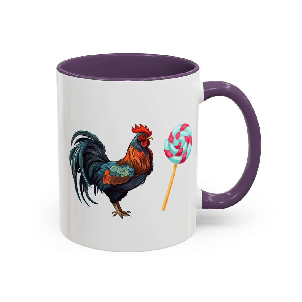 Taza de café con forma de gallo de colores