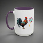 Taza de café con forma de gallo de colores