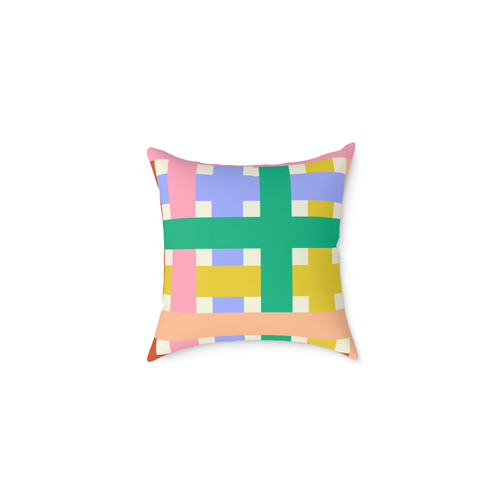 Colorful Square Poly Canvas Pillow