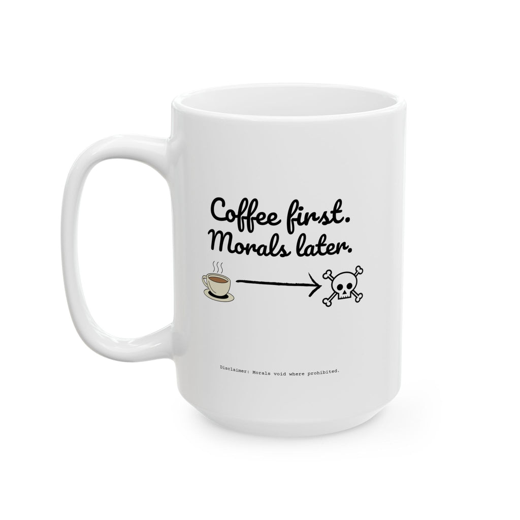 Taza de regalo única con descargo de responsabilidad para los amantes del café.