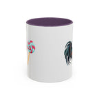 Taza de café con forma de gallo de colores