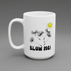 Taza de café divertida, 'Blow Me' con dientes de león