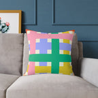 Colorful Square Poly Canvas Pillow