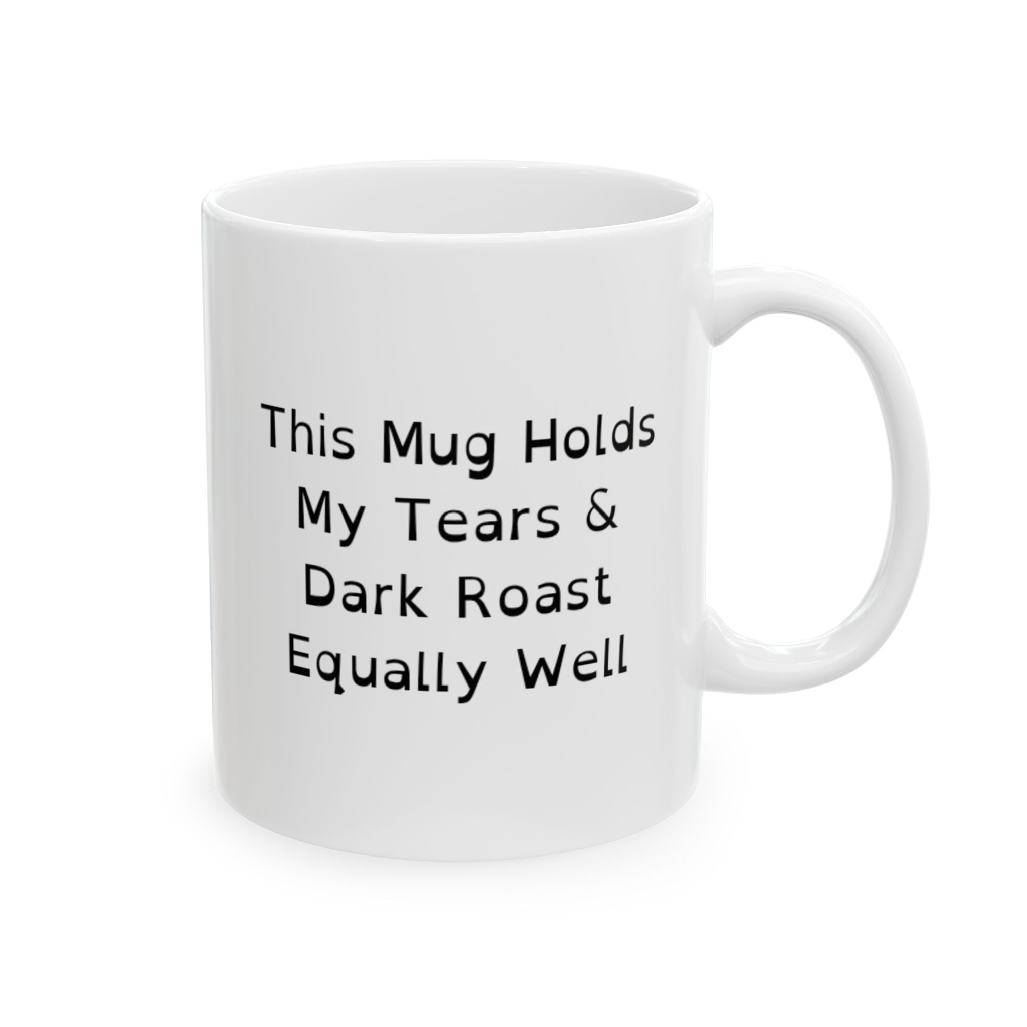 Taza de cerámica divertida: ideal para café y tostadas con humor negro.