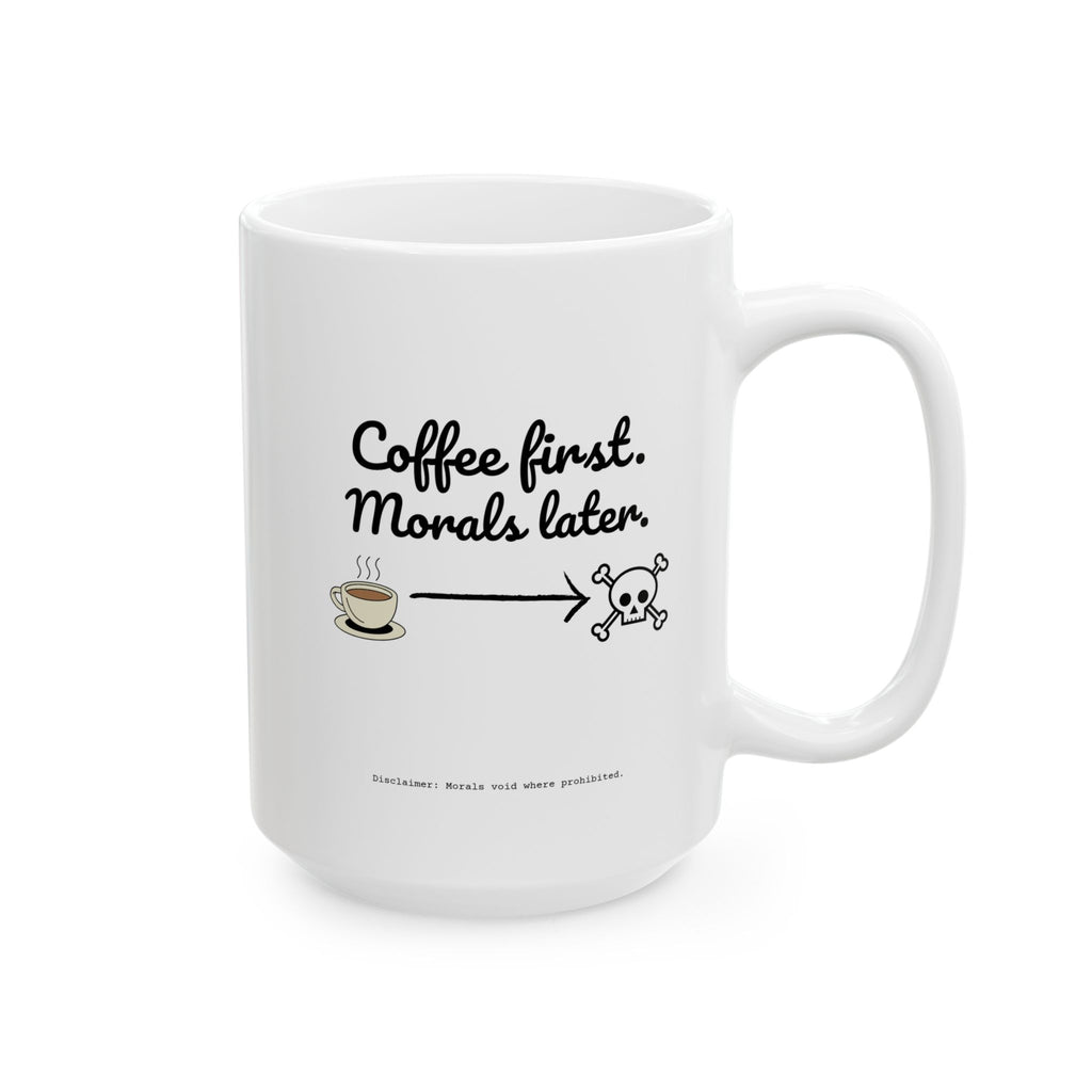 Taza de regalo única con descargo de responsabilidad para los amantes del café.