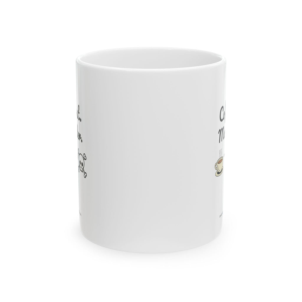 Taza de regalo única con descargo de responsabilidad para los amantes del café.