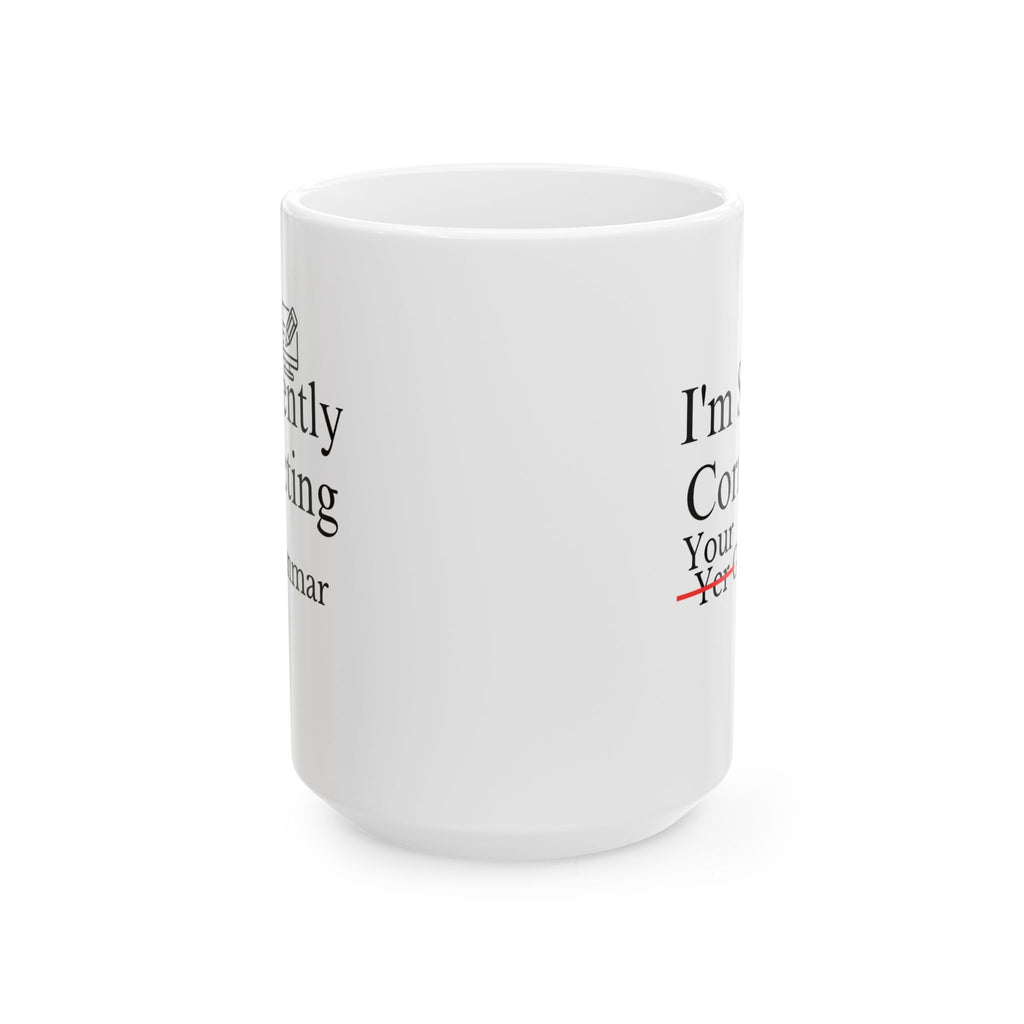 Taza de oficina peculiar: corrigiendo la gramática en silencio