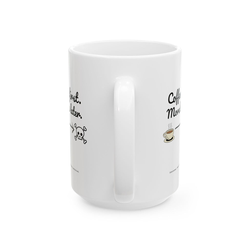 Taza de regalo única con descargo de responsabilidad para los amantes del café.
