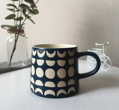 Green coffee mug with art, Ceramic Coffee Cup for Friends 