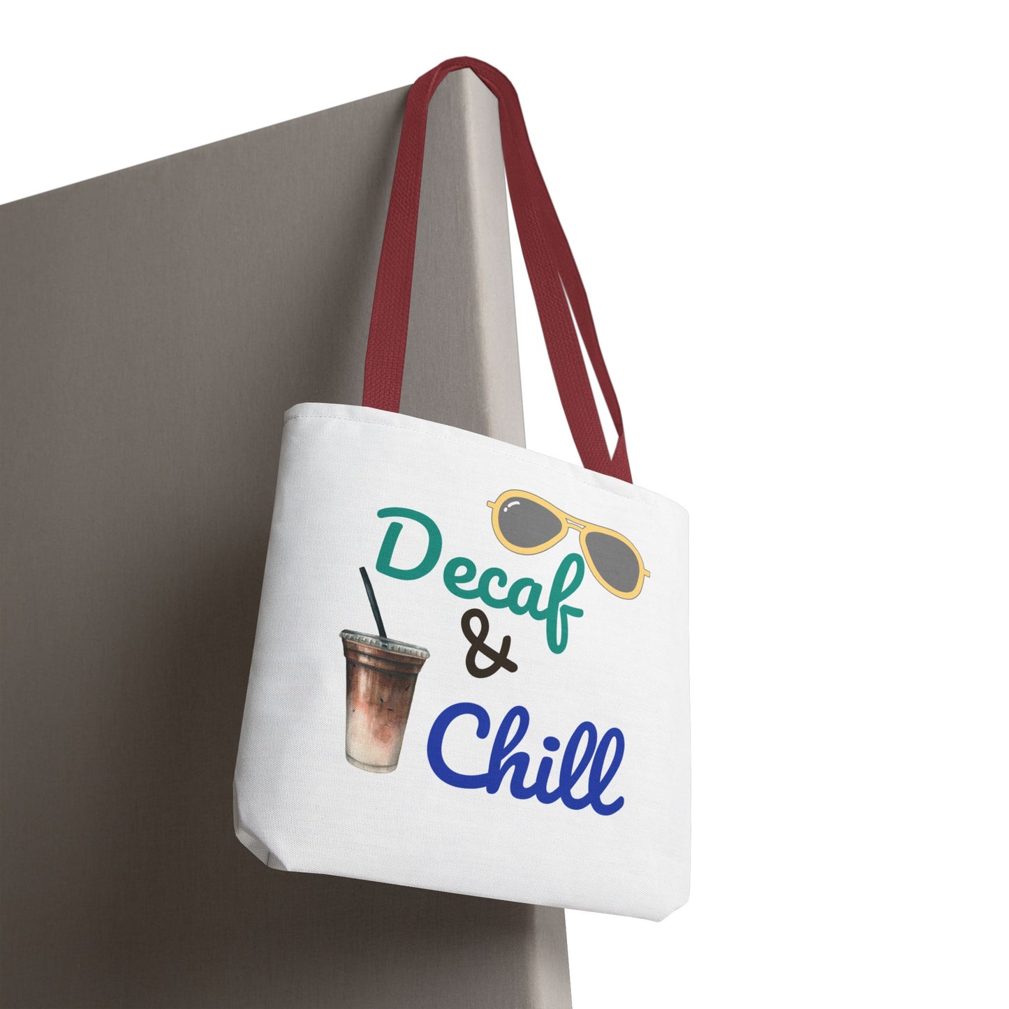 Decaf & Chill All-Over Print Tote Bag – Reusable Bag for Her