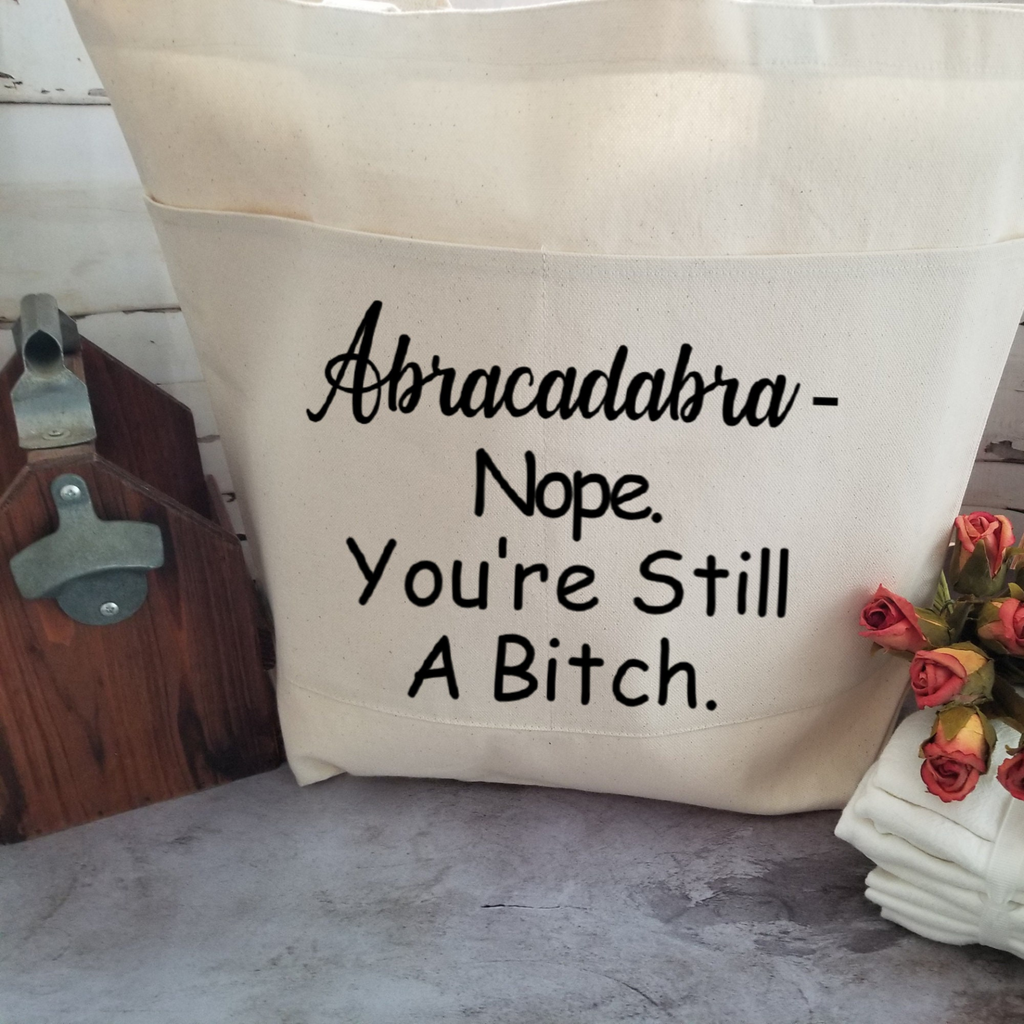 Hilarious Sayings on Tote Bags, Large White Canvas Tote Bag