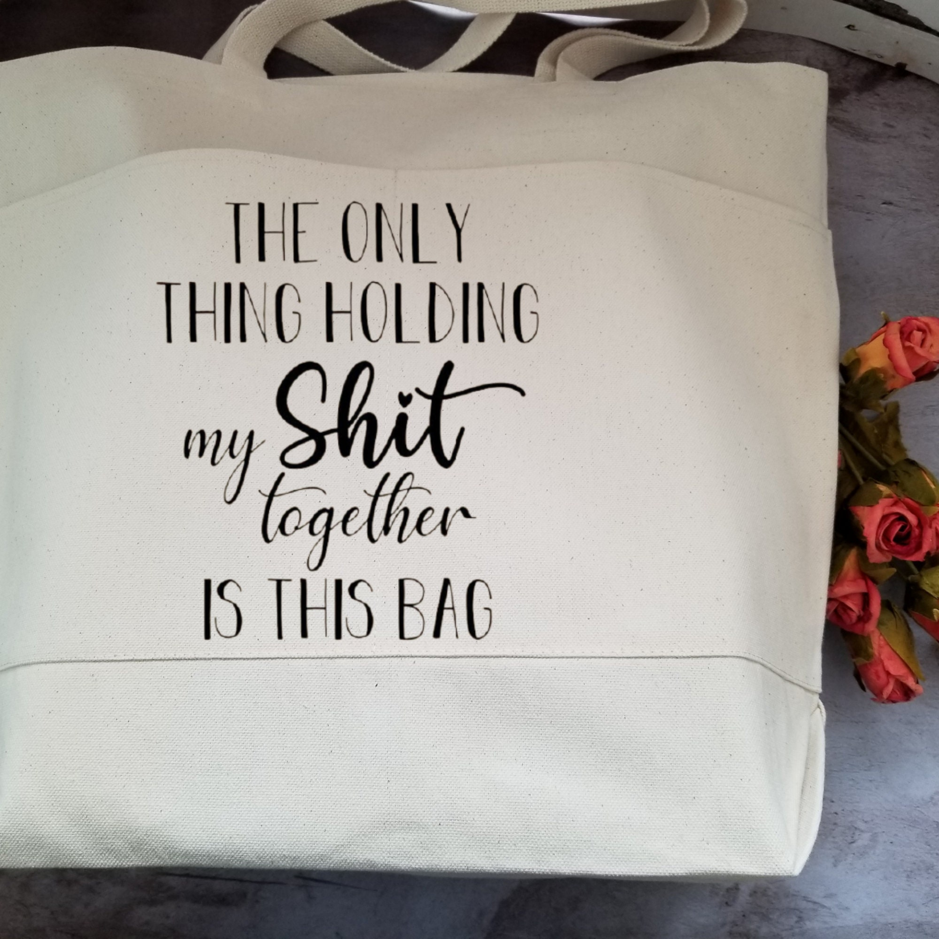 Sarcastic Quote Natural Color Heavy Cotton Canvas Tote Bags