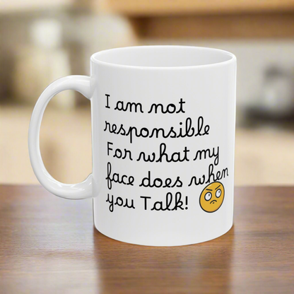 Funny Emoji Mug, Perfect Gift for Friends, Coffee Lovers, Humor Mug, 11oz/15oz Ceramic Cup