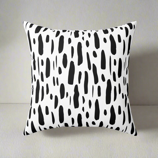 Square throw pillow black and white pattern 