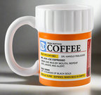 Prescription Coffee Mug, white ceramic coffee mug gifts for coffee enthusiasts 