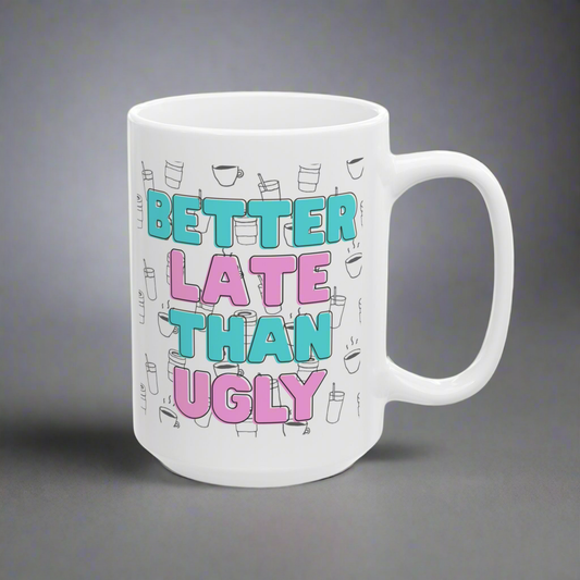 15oz white ceramic coffee cup, Funny Quote Mug for Coffee Lovers 