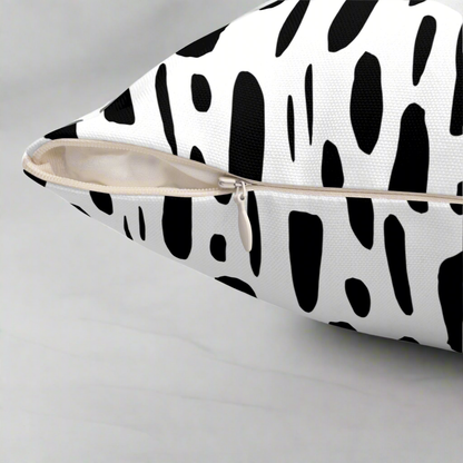 Black and White Pattern Square Throw Pillow 