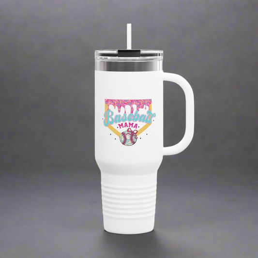 Baseball Mama Insulated Travel Mug - 40oz Stainless Steel Tumbler