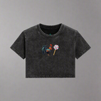 Rooster Sucker Snow Wash Crop Tee