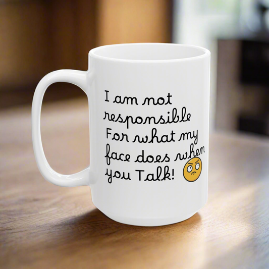 Funny Emoji Mug, Perfect Gift for Friends, Coffee Lovers, Humor Mug, 11oz/15oz Ceramic Cup