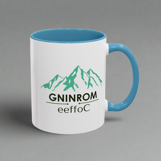 Mountain Adventure Accent Coffee Mug - Unique Gift for Hikers & Coffee Enthusiasts