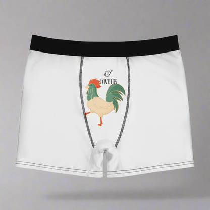 Funny Rooster Men's Boxer Briefs - Quirky Underwear Gifts for Him, Humorous Loungewear, Unique Anniversary Present
