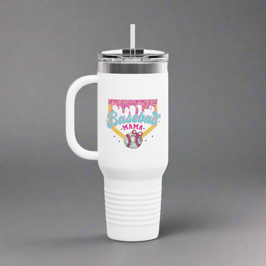 Baseball Mama Insulated Travel Mug - 40oz Stainless Steel Tumbler
