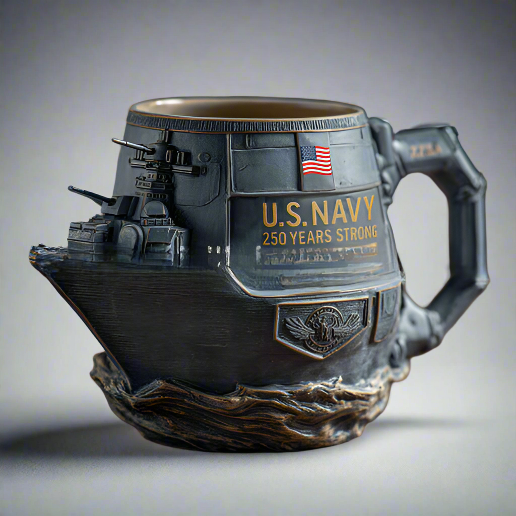 Commemorative Mug Gifts, Blue Ceramic Coffee Mug for Coffee Enthusiasts 