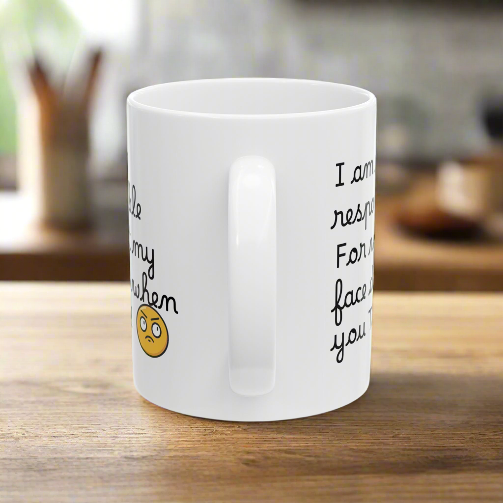 Funny Emoji Mug, Perfect Gift for Friends, Coffee Lovers, Humor Mug, 11oz/15oz Ceramic Cup