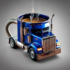 Blue Semi-Truck Coffee Mug with handle for Coffee Lovers 