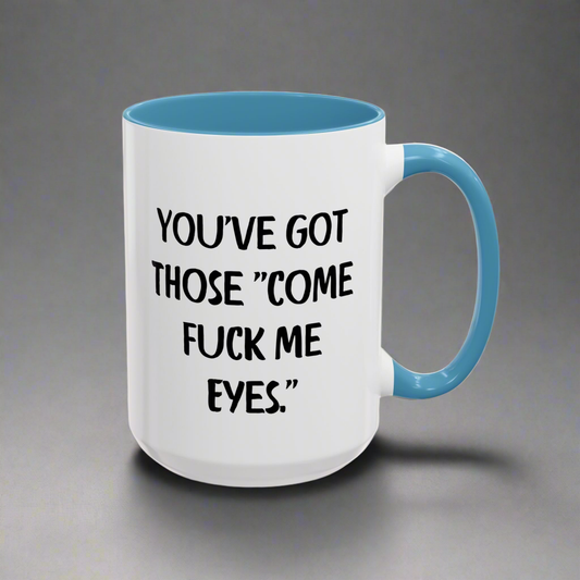 15oz blue and white ceramic mug with funny quote for coffee addicts 