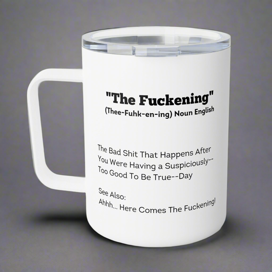 10oz White Insulated Coffee Mug for Coffee Lovers 