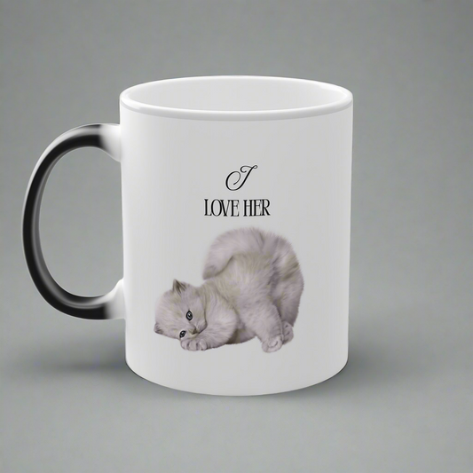 Magic Mug, Color-Changing Cat Mug, Perfect Gift for Cat Lovers, Unique Coffee Cup for Birthdays, Anniversary Gift