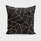 Velvet Black and Rose Gold Pillow/Cushion